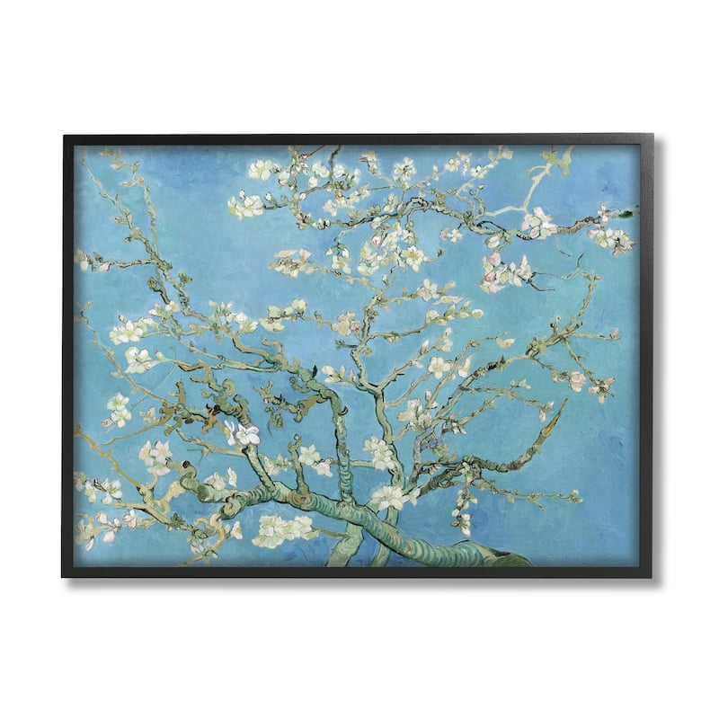 Stupell Almond Blossoms Vincent van Gogh Classic Tree Blossom Painting Framed Wall Art, Design by one1000paintings - 20 x 16 - Black