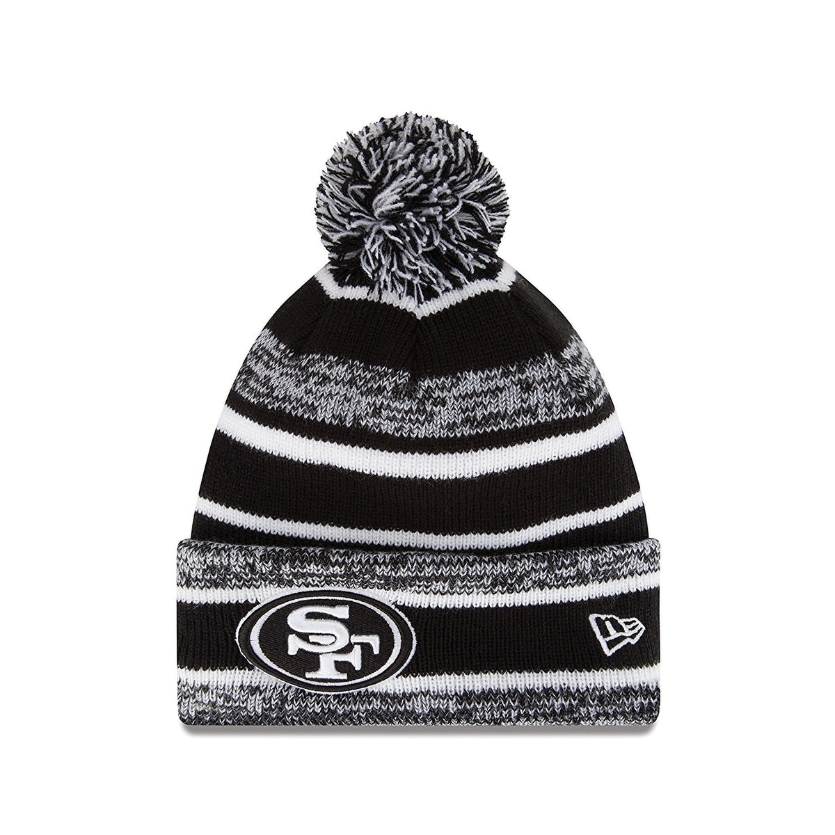 Shop New Era Nfl Sport Knit Black White Pom Knit San Francisco 49ers Overstock 18795697