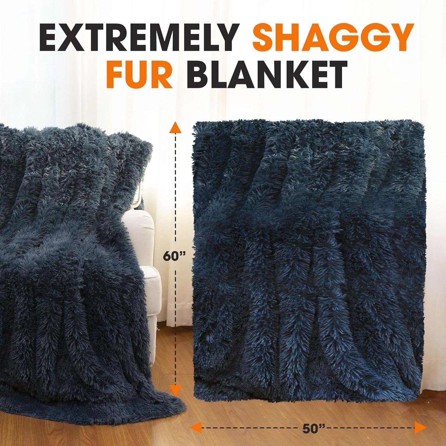 Cheer Collection Reversible Faux Fur Accent Throw Blanket-image