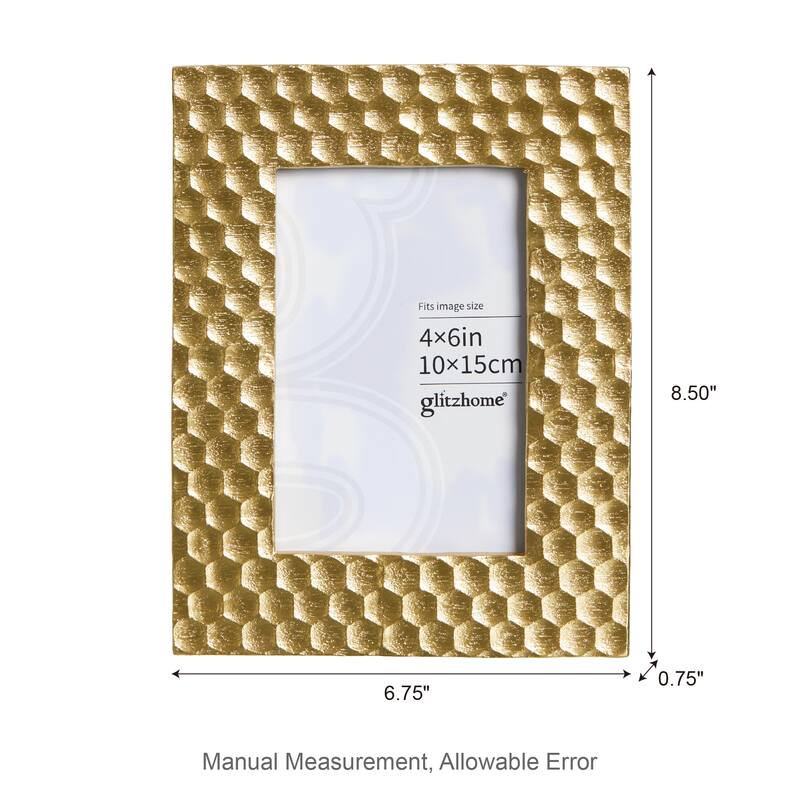 Glitzhome Set of 3 or 6 Xmas Honeycomb Resin Wall or Tabletop Picture Frames