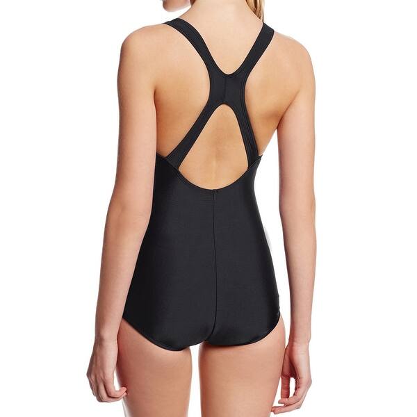 Shop Speedo Black Womens 14 Power Flex Conservative One Piece