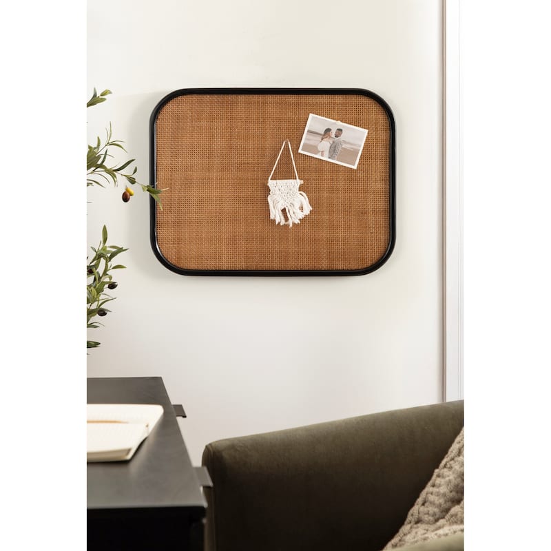 Kate and Laurel Planche Rattan Wall Pinboard