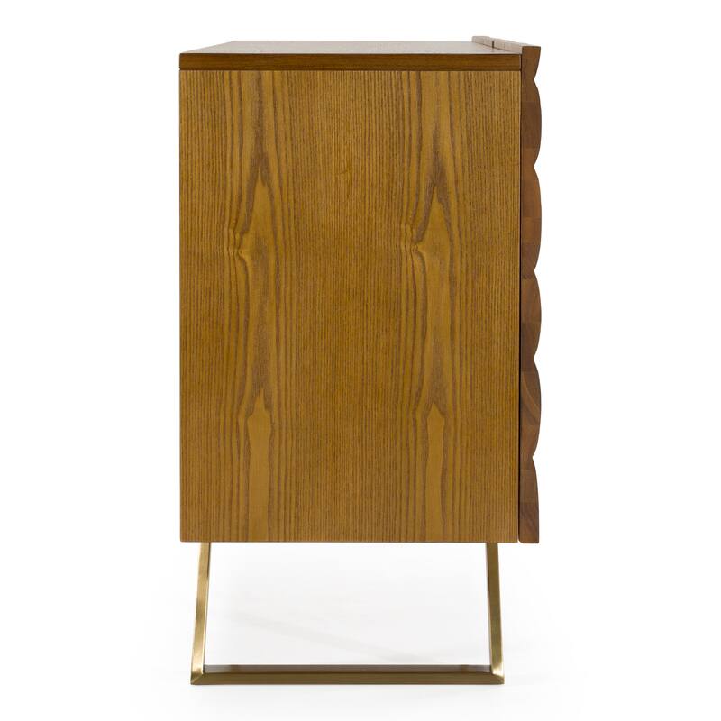 Modrest Finley Mid-Century Walnut & Gold Buffet