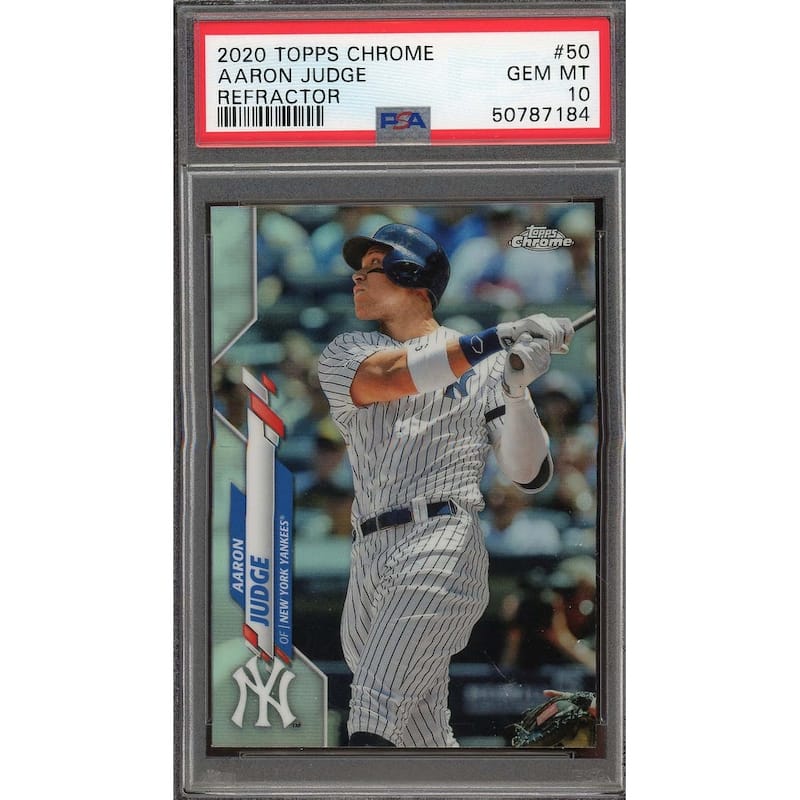 Aaron Judge 2020 Topps Chrome Refractor Baseball Card #50 Graded PSA 10 - 8'6" x 11'6"