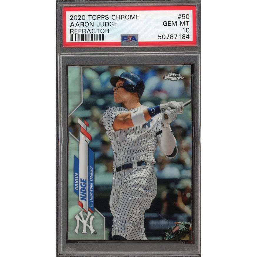 Aaron Judge 2020 Topps Chrome Refractor Baseball Card #50 Graded PSA 10 - 8'6" x 11'6"