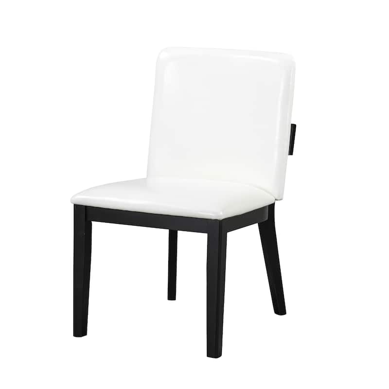 Modern Glossy PU Leather Upholstered Dining Chairs Set of 2