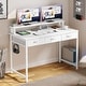 preview thumbnail 11 of 17, Moasis Small Computer Desk with Fabric Drawers and Monitor Stand White - 39"
