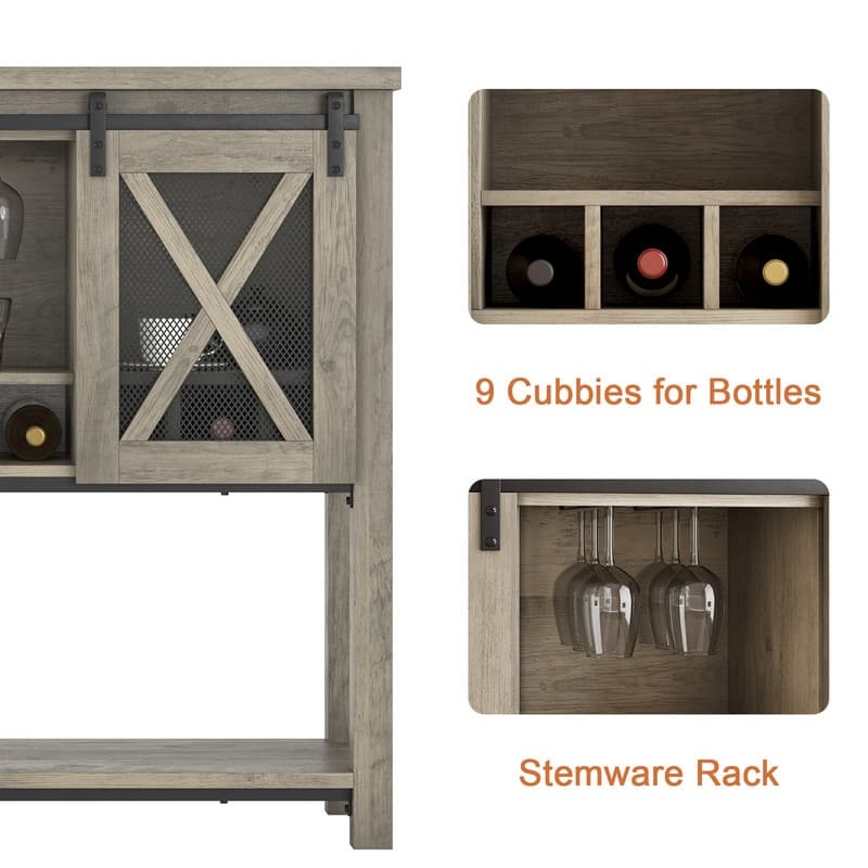 Sliding barn door sideboard