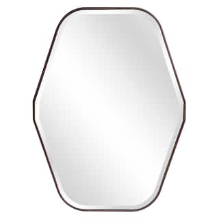 Allan Andrews Octagonal Wall Mirror with Espresso Stained Wood Frame - 39"H x 29"W