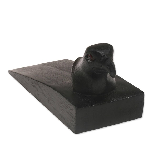 Novica Handmade Helpful Eagle In Black Wood Doorstop Bed Bath