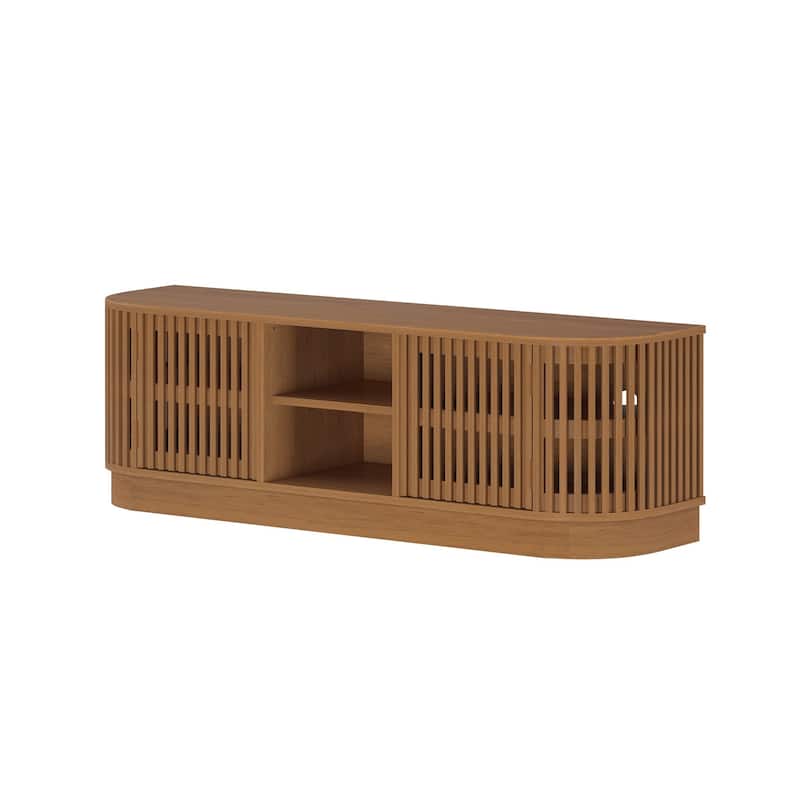 Plank and Beam Contour Curved Mid-Century Modern Sideboard/TV Stand