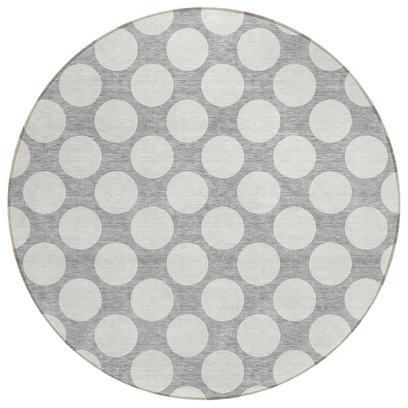 HomeRoots Polka Dot Transitional Rectangle Outdoor Rug