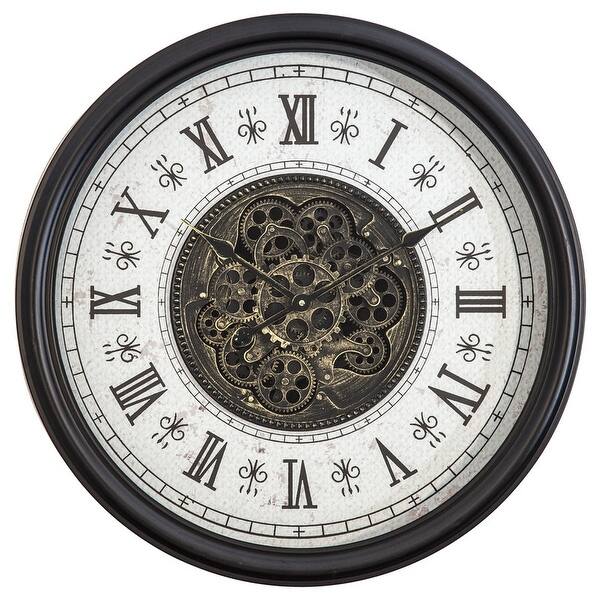 slide 2 of 5, Yosemite Home Decor Classic Chic Wall Clock with Gears - 3.8 x 28 x 28