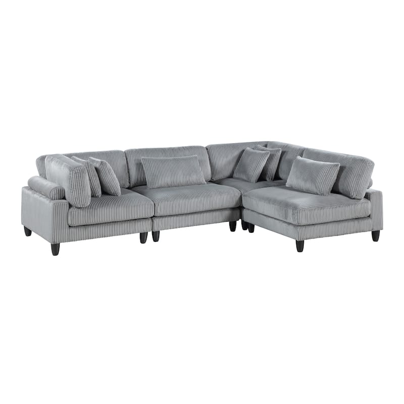 Jonas 4-Piece Modular Sectional Sofa - Gray (Corduroy)