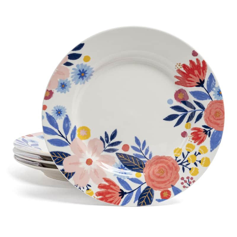 over&back x Jess Phoenix Stoneware Dinner Plates, Set of 4 - Multi