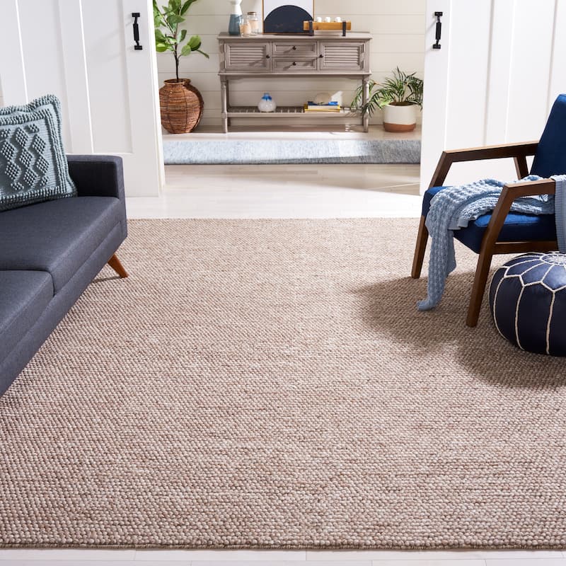 SAFAVIEH Natura Gerta Handmade Wool Area Rug - 8' x 8' Square - Brown