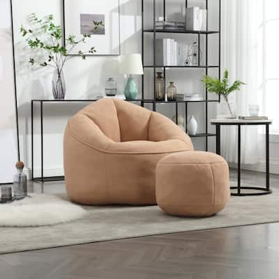 Bedding Bean Bag Sofa Chair High Pressure Foam Bean Bag Chair Adult Material with Padded Foam Padding Compressed With Footrest