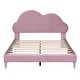 preview thumbnail 22 of 34, Velvet Upholstered Bed with Cloud-Shape Headboard, Wood Platform Bed Frame for Boys Girls Easy Assembly, No Box Spring Needed
