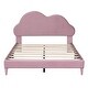preview thumbnail 3 of 7, White Full Size Upholstered Platform Bed with Cloud-Shape Headboard