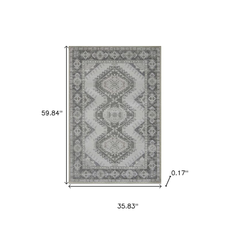 HomeRoots Southwestern Modern, Contemporary Rectangle Area Rug - 3' X 5'