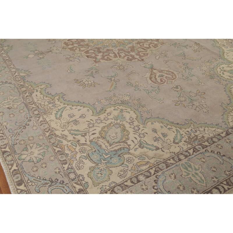 Tabriz Persian Vintage Rug Hand-Knotted Traditional Wool Carpet - 9'4"x 12'8"