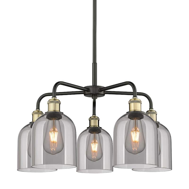 Innovations Lighting 516-5CR 15 24 Bella Chandelier Bella 5 Light 24" - Black Antique Brass / Light Smoke