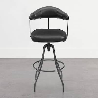 Art Leon Industrial Retro Leather Swivel Barstool