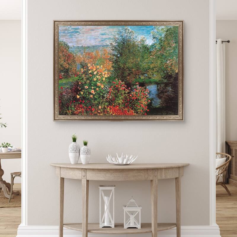 Masterpiece Art Gallery| Corner of the Garden at Montgeron by Claude Monet - Framed Canvas Art Print