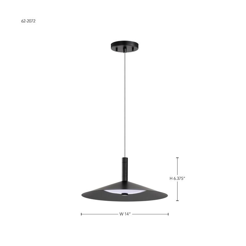 Corrine 14 Inch LED Pendant Matte Black 3K/4K/5K CCT Selectable - Matte Black