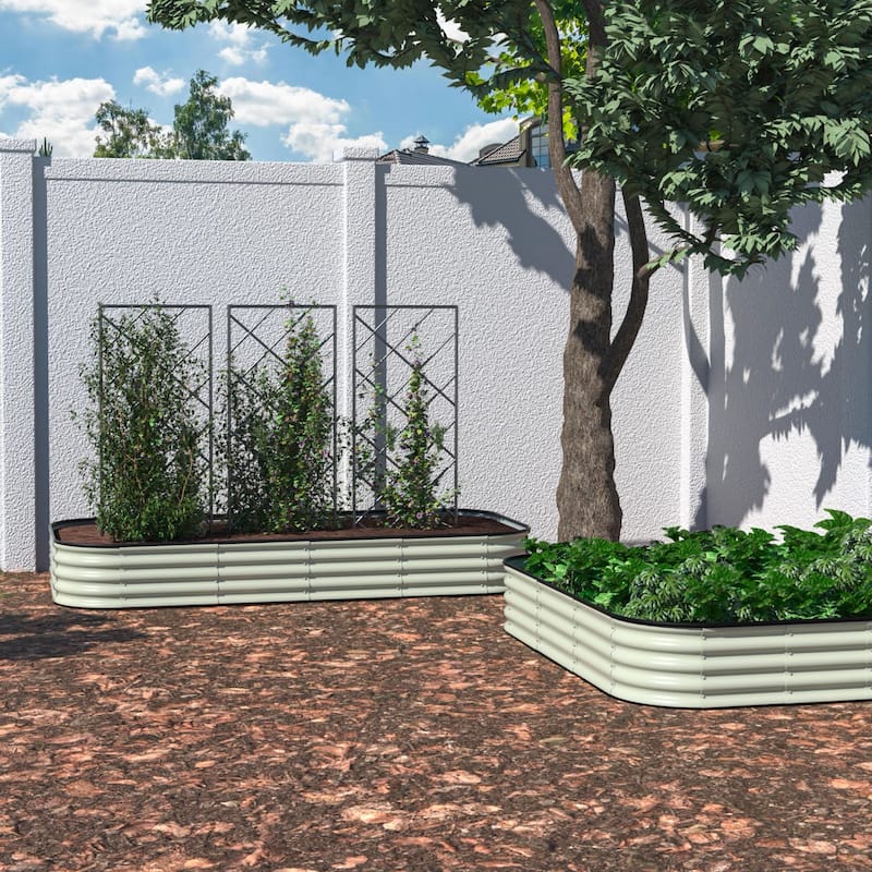 VEIKOUS Modular Metal Raised Garden Bed, Corrosion-Resistant Steel, Outdoor Planter Box for Vegetables, Flowers & Herbs