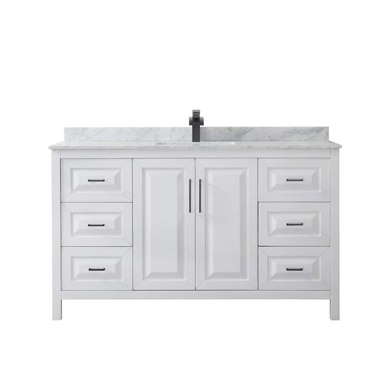Wyndham Collection Daria 60" Free Standing Single Vanity Set with MDF