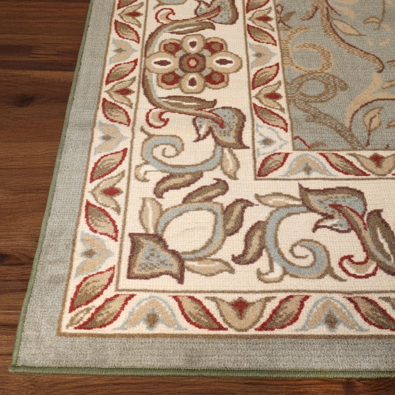 Superior Heritage Traditional Floral Scroll Indoor Area Rug