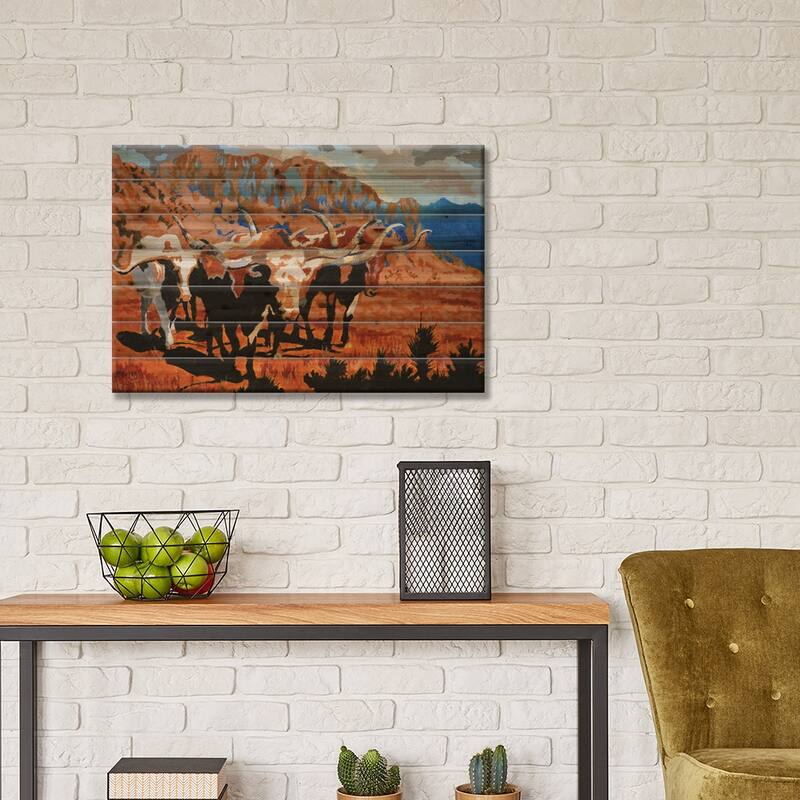 Time Pass Print On Wood by Gen Farrell - Multi-Color