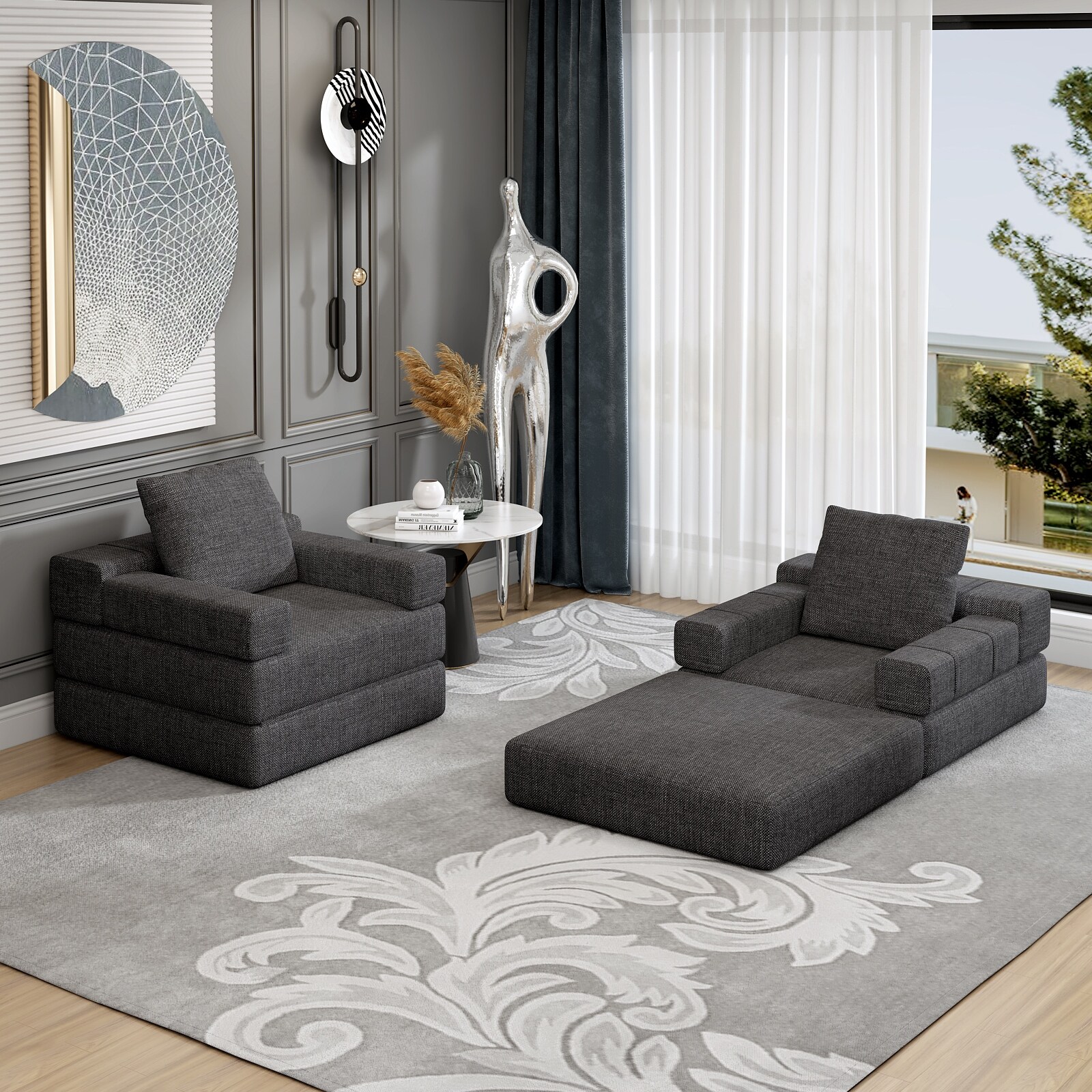 Single Lounge Chair that Converts to a Sofa Bed Space Saving Sofa for Guest Room Playroom Living Room Bed Bath Beyond 41650437