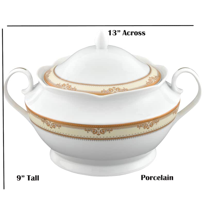 Lorren Home Trends Porcelain Souptureen w/Lid Isabella