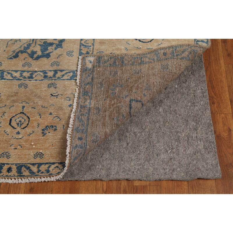 Hand Knotted Oriental 100% Wool Carpet Traditional Floral Oranges & Rust Mashad Area Rug - 12' 9'' X 9' 2''