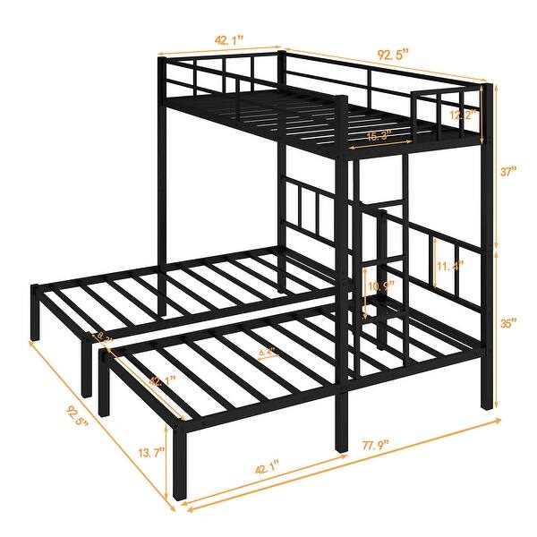Triple twin bunk bed