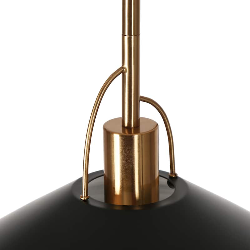 Modern Farmhouse 1-Light Black Gold Pendant Light Kitchen Island Lights - D 14'' x H 8''