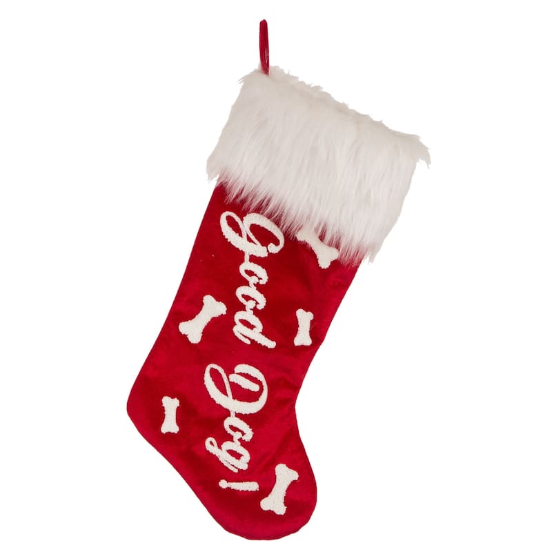 Glitzhome 21"L Plush Christmas Stockings
