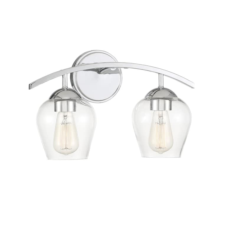 Meridian M80031 2 Light 16" Wide Bathroom Vanity Light with Clear