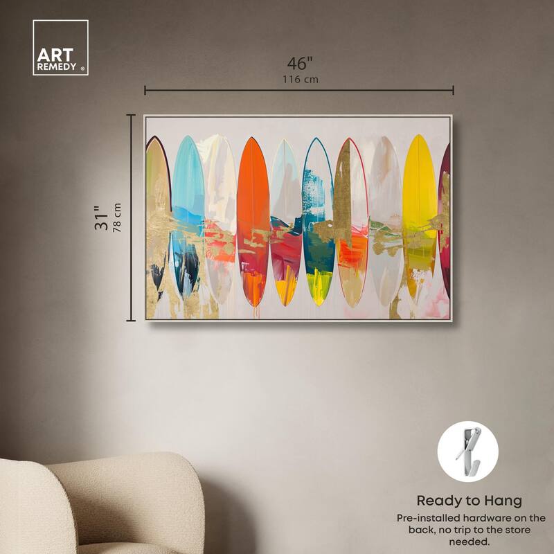 Surfboard Horizons II Canvas by Art Remedy