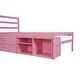 preview thumbnail 7 of 8, Pink Wood Twin Size Platform Bed Frame w/Removable Storage Shelves, Built-in Two Storage Drawers and Headboard for Kids, Teens