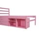 preview thumbnail 7 of 13, Twin Size Wood Platform Bed with Removable Shelves, 2-Storage Drawers, Pink