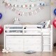 preview thumbnail 2 of 24, Full Size Wooden Loft Bed with Retractable Writing Desk and Drawers,Modern Kids Loft Bed,Space-saving
