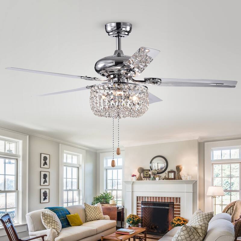 42-inch Chrome Lighted Ceiling Fan