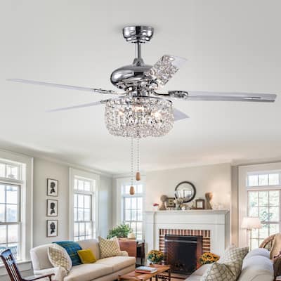 42-inch Chrome Lighted Ceiling Fan