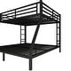 preview thumbnail 7 of 7, Metal Queen over King Bunk Bed (Black): Space-Saving, Noise-Reduced for Teens & Adults, No Box Spring Needed