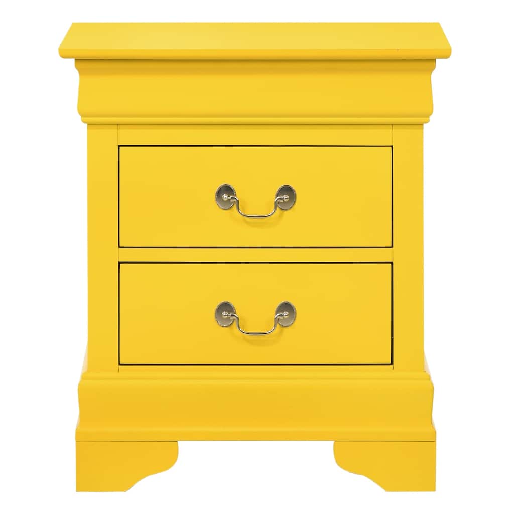 2-Drawer Wood Nightstand - 24" - Yellow
