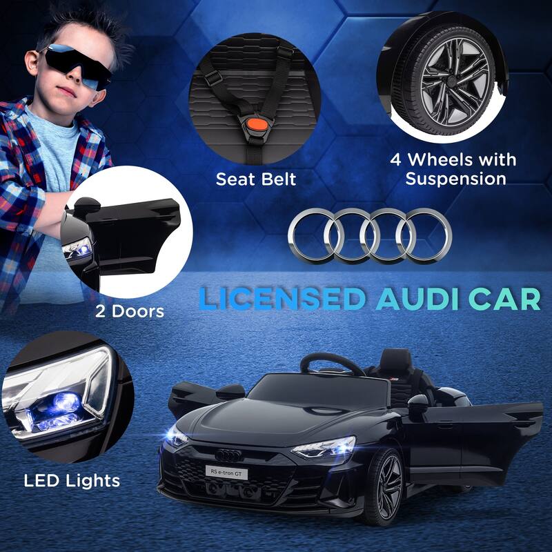 Aosom Kids Ride on Car, 12V Licensed Audi RS E-tron GT 3.1 MPH Electric Car for Kids