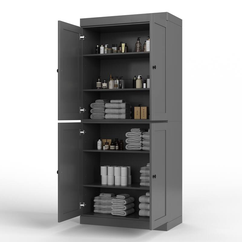 Palace Imports 100% Solid Wood 32" Bathroom Storage Cabinet with Shaker Doors and Adjustable Shelves